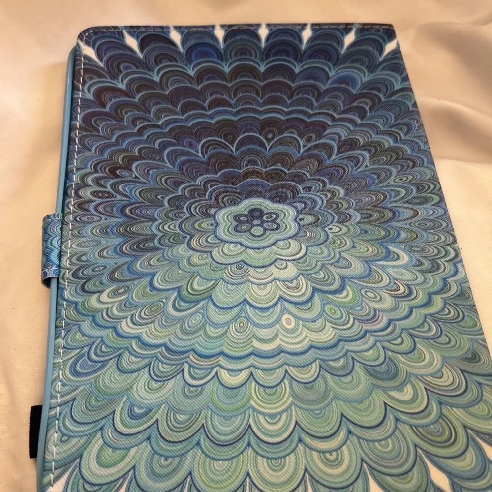 Ipad Tablet Case Cover Protector Turquoise To Dark Blue Geometric Pattern